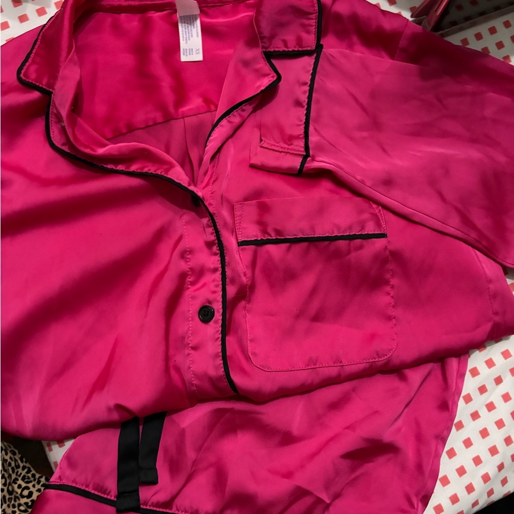 Target Women's Hot Pink Satin Pajama Set